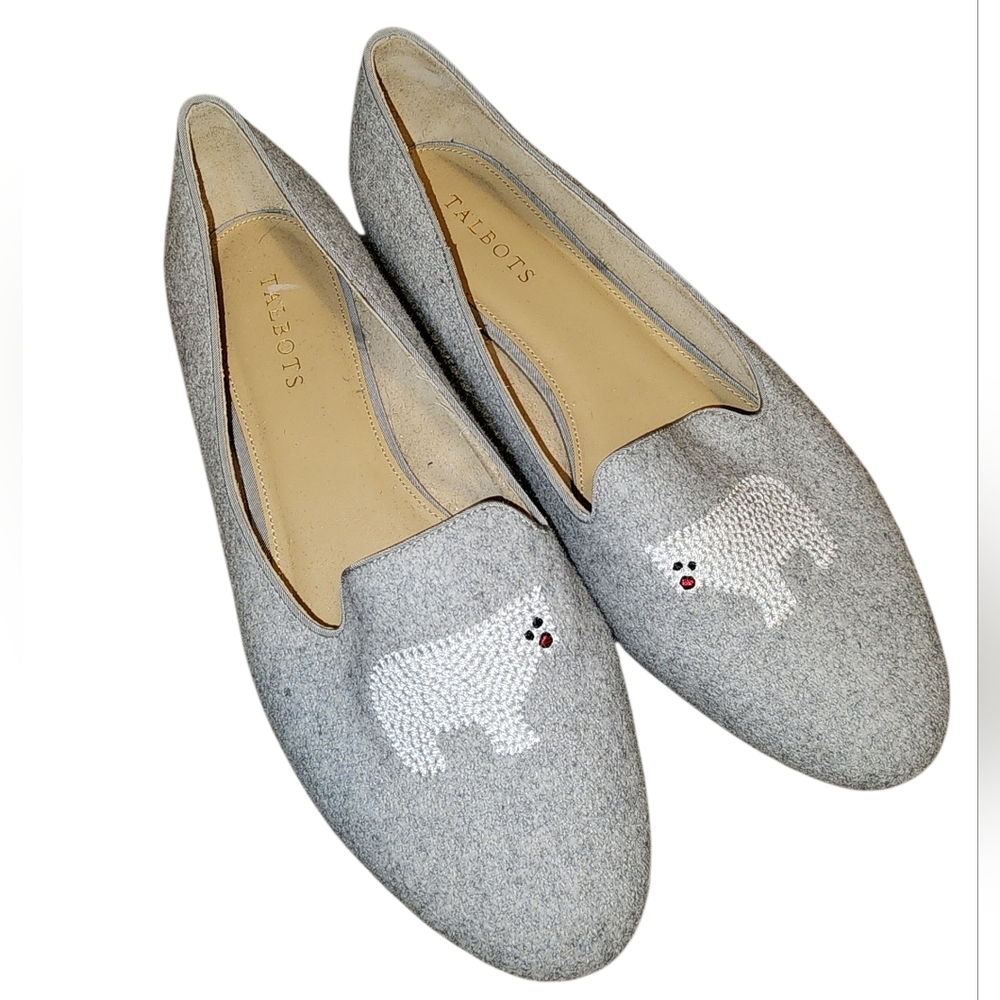 TALBOTS Ryan Loafers - Polar Bear - size 10W - grey